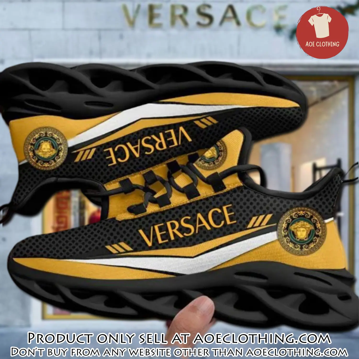 Versace medusa black premium max soul shoes luxury brand gifts for men women aoe1506230